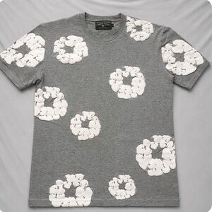 Gray and White Floral Men's Tee